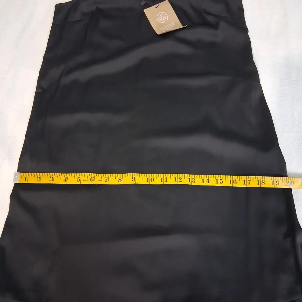 Vero Moda Black Matte Satin Adjustable Spaghetti Strap Maxi Dress Single Tier XS